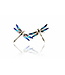 Arior Barcelona Earrings Dragonfly blue-green-orange little earring