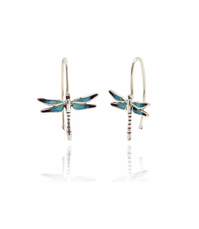 Arior Barcelona Earrings Dragonfly blue-green-orange little earring