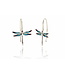 Arior Barcelona Earrings Dragonfly blue-green-orange little earring