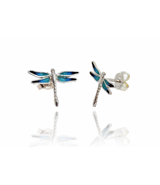 Arior Barcelona Oorbellen Dragonfly blue-green-orange little earring