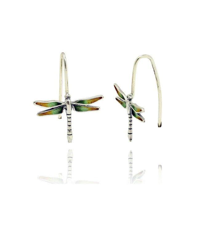 Arior Barcelona Earrings Dragonfly blue-green-orange little earring