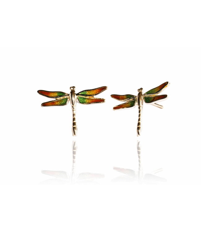 Arior Barcelona Earrings Dragonfly blue-green-orange little earring
