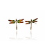 Arior Barcelona Earrings Dragonfly blue-green-orange little earring