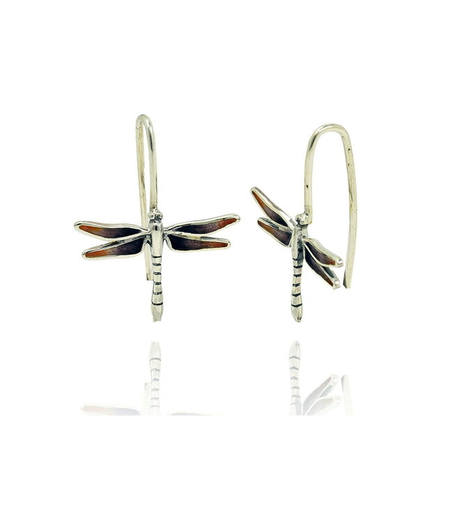 Arior Barcelona Earrings Dragonfly blue-green-orange little earring