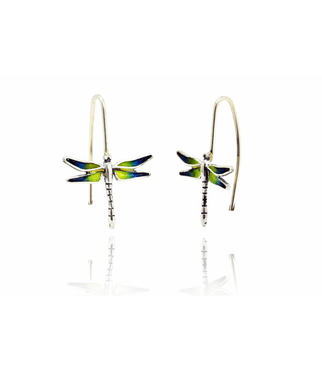 Arior Barcelona Earrings Dragonfly blue-green-orange little earring