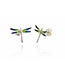 Arior Barcelona Oorbellen Dragonfly blue-green-orange little earring