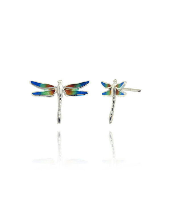 Arior Barcelona Oorbellen Dragonfly blue-green-orange little earring