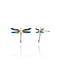 Arior Barcelona Earrings Dragonfly blue-green-orange little earring