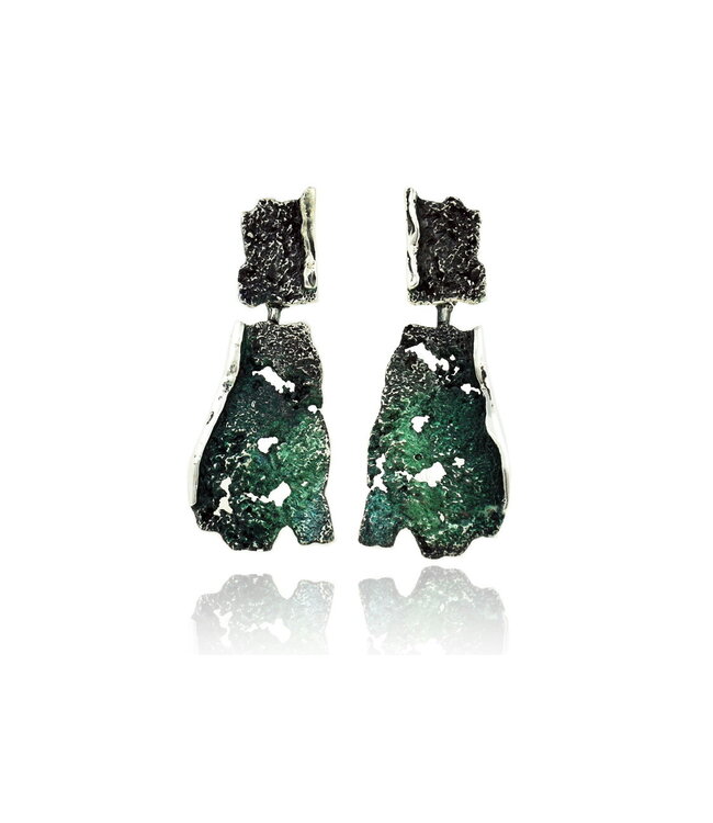Arior Barcelona Ohrringe Zweiteilige GoldenBlack Ohrringe Intenzza