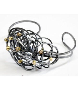 Arior Barcelona Arior Barcelona Länglicher Armreif Caos; Silber und Gold