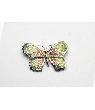 Arior Barcelona Arior Barcelona Kleine grün-rosa Schmetterlingsbrosche Union Suiza