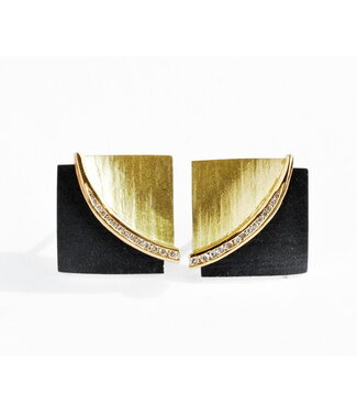 Arior Barcelona Arior Barcelona Mittlere Ohrringe Doble Fulla, Silber & Gold & Brillanten