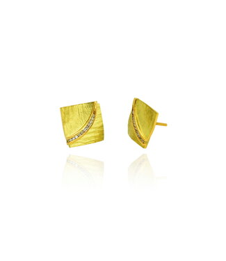 Arior Barcelona Arior Barcelona Doble Fulla Earrings, Diamonds and Gold