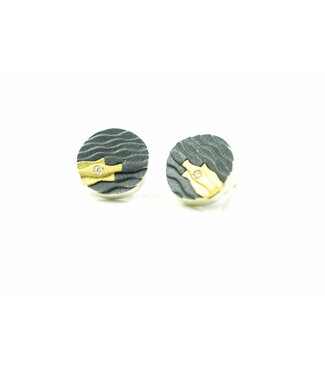 Arior Barcelona Arior Barcelona Round Delta Earrings, Silver and Gold