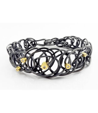 Arior Barcelona Arior Barcelona Armband CAOS, 5 Diamanten, Silber und Gold
