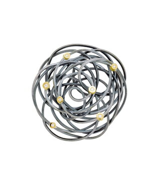 Arior Barcelona Arior Barcelona Anhänger Caos, Silber und Gold mit 7 Diamanten