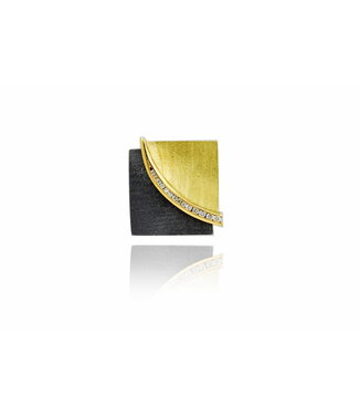 Arior Barcelona Arior Barcelona Kleiner Anhänger Doble Fulla, Silber und Gold und Diamanten