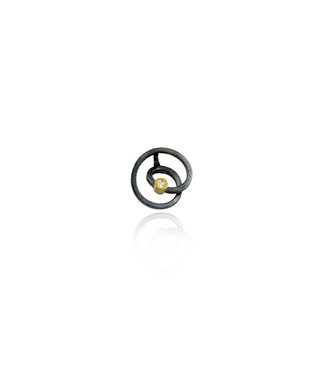 Arior Barcelona Arior Barcelona Glatter runder Anhänger Zoom, Silber und Gold mit Diamant