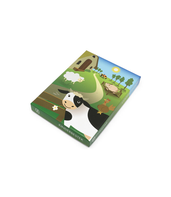 Zilverstad kinderbestek Boerderijdieren RVS 18/10 | Gratis gravure