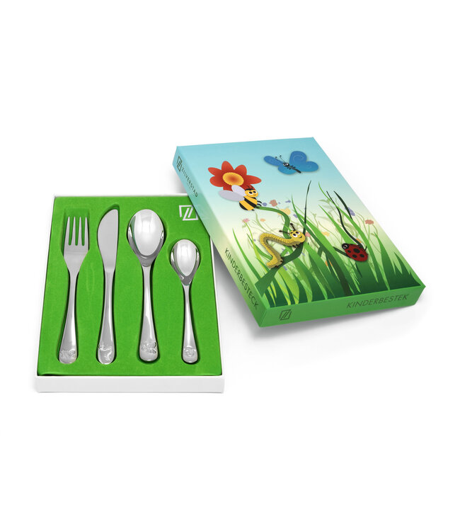 Zilverstad kinderbestek Natuurvriendjes RVS 18/10 | Gratis gravure