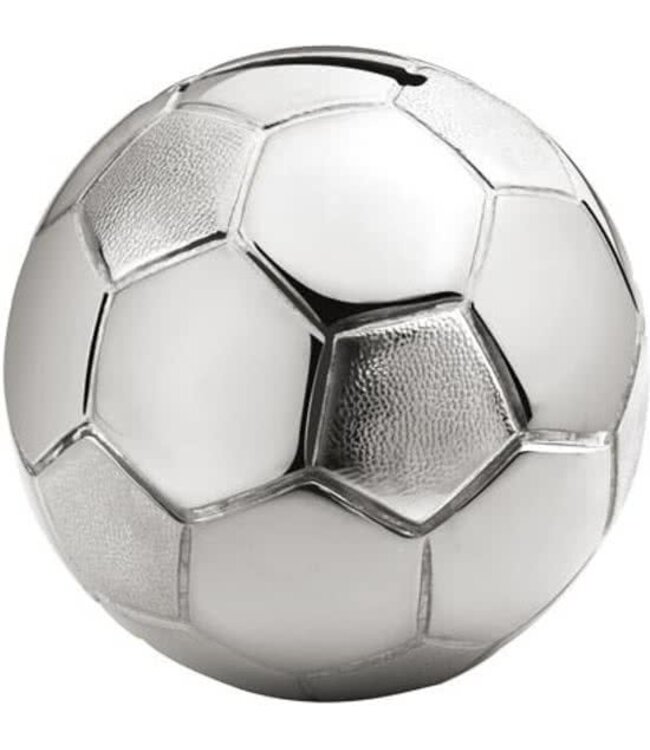 Zilverstad Fussball Spardose 8,5 x 8,5 x 8 cm silberfarben | Gratis Gravur