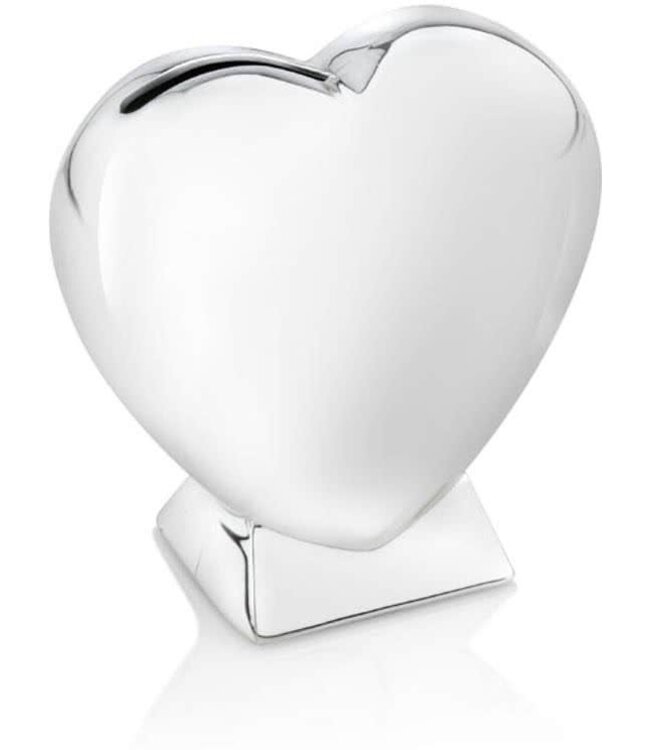 Zilverstad Heart on Foot silver-coloured money box | Free engraving