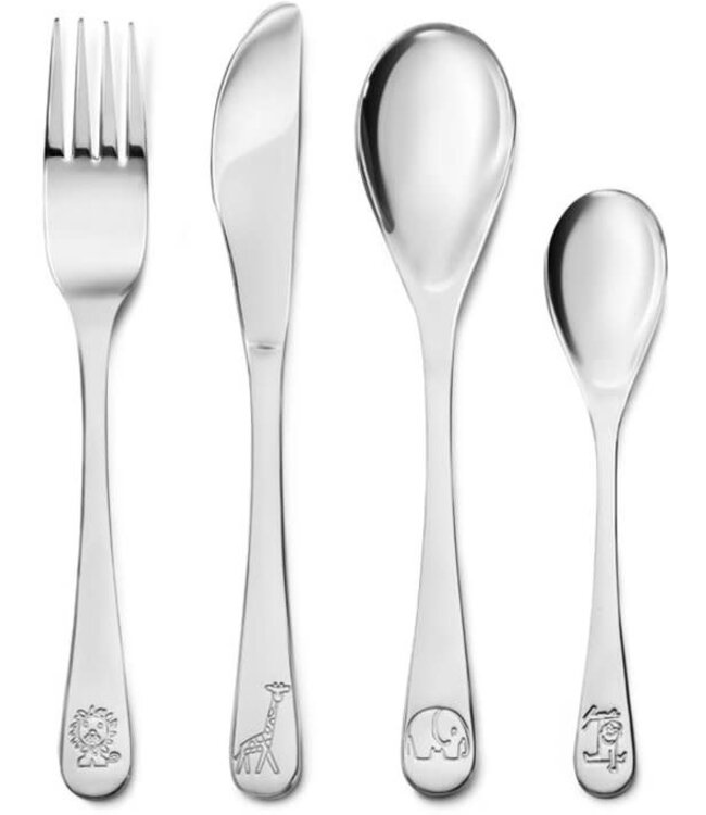 Kinderbestekje 4-delig nijntje dierentuin rvs - Een prachtig cadeau. Dit product is inclusief "gratis Gravure".