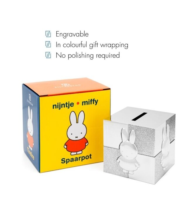 Zilverstad Miffy Wuerfel Spardose silberfarben | Gratis Gravur