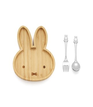 Zilverstad Zilverstad Miffy Kinderbesteck mit Bambusteller