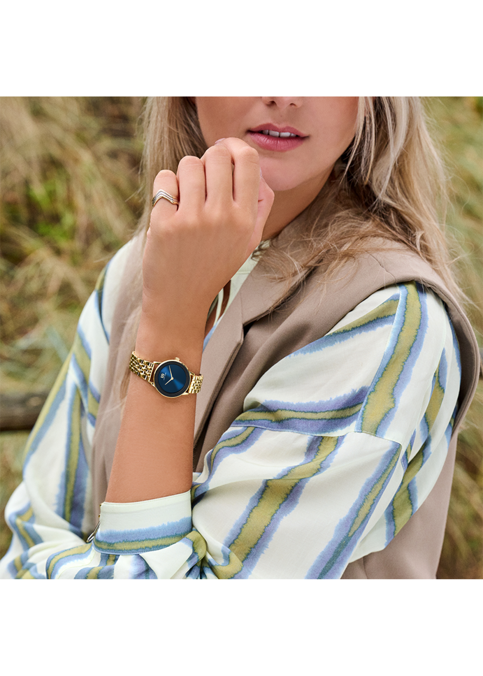 Danish Design Nostalgi 1988 Gold Blue Link IV96Q1288 women’s watch