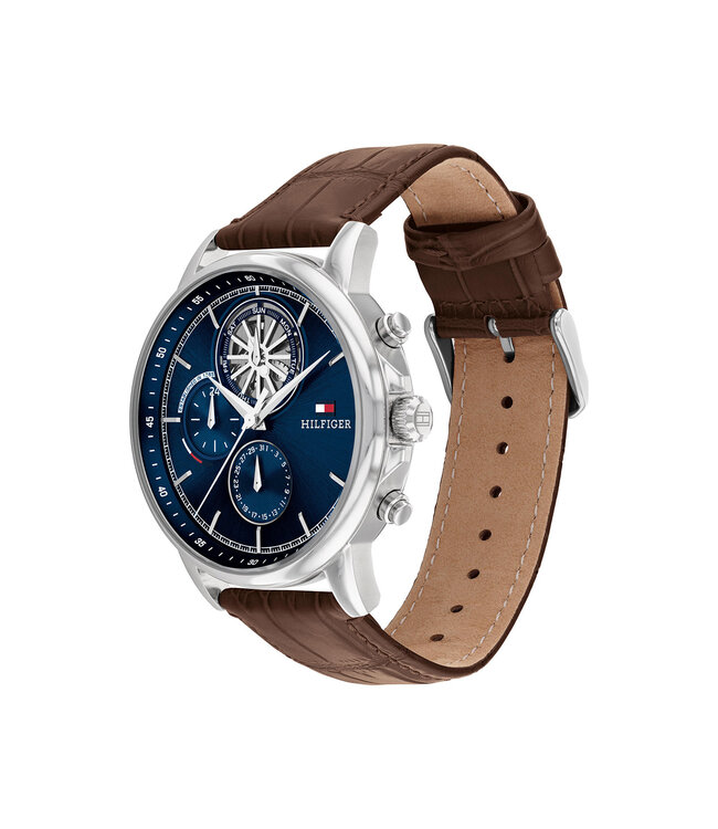 Tommy Hilfiger Stewart TH1710629 Herrenarmbanduhr Leder Blau 44mm