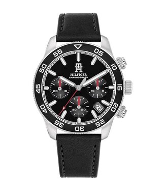 Tommy Hilfiger TH85 TH1792162 Herren Uhr Chronograph Leder schwarz 41mm