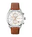 Grand Prix men's watch chronograph leather brown 44mm