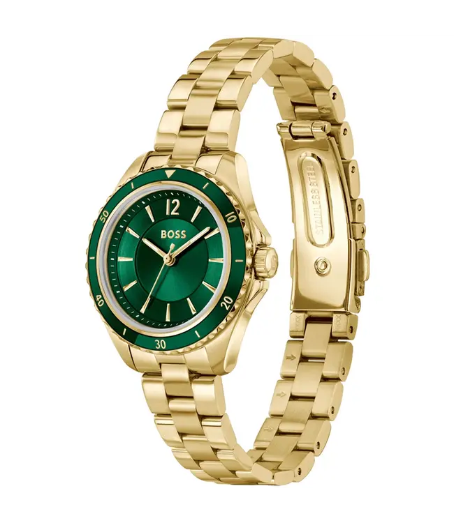 Damenuhr Edelstahl Goldfarben Sage Aqua 30mm