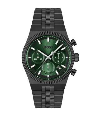 Boss Candor Prime Herrenuhr Chronograph Edelstahl gruen 41mm