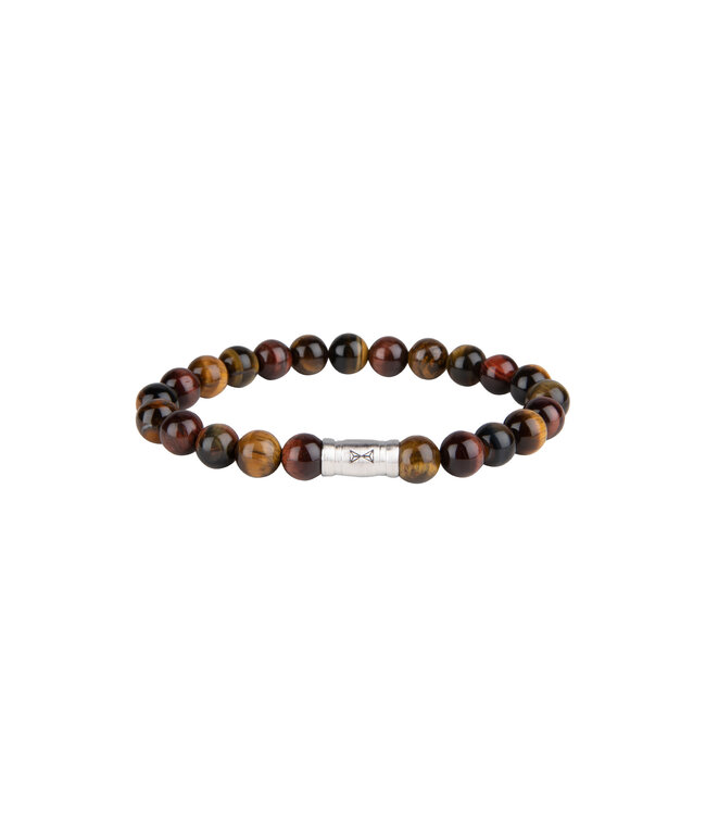 AZE Jewels Rocky Mountains - 8mm - Armband in Edelsteine, Silber, braun, Rocks