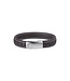 AZE Jewels Retro Wave Brown - Armband in Leder, 316L-Edelstahl, braun, Adventure