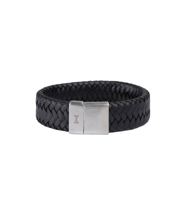 AZE Jewels Vast Iron Jack Black - Armband in Leder, 316L-Edelstahl, schwarz, Adventure
