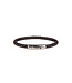 AZE Jewels Iron Single String Brown - bracelet in leather, 316L stainless steel, brown, Adventure