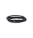 AZE Jewels Iron Four String Black-on-Black - Armband in Leder, 316L-Edelstahl, schwarz, Adventure