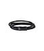 AZE Jewels Iron Four String Black-on-Black - bracelet in leather, 316L stainless steel, black, Adventure