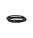 AZE Jewels Iron Four String Black-on-Black - bracelet in leather, 316L stainless steel, black, Adventure