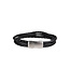 AZE Jewels Iron Four String Black - armband in leer, 316L edelstaal, zwart, Adventure