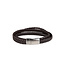 AZE Jewels Iron Three String Brown - bracelet in leather, 316L stainless steel, brown, Adventure