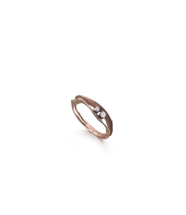 Cammilli Firenze Dune Collection Ring, 18Kt Dia ct. 0.1