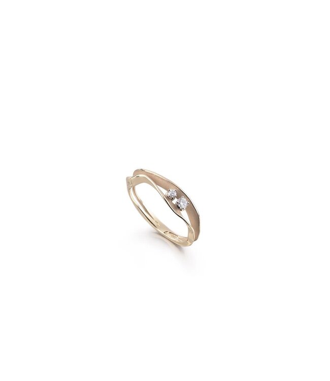 Cammilli Firenze Dune Collection Ring, 18Kt Dia ct. 0.1