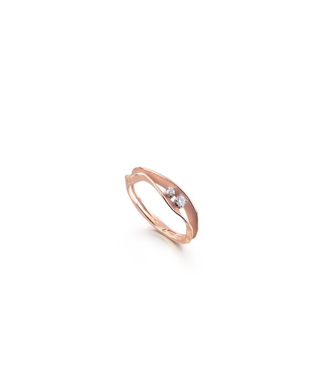 Cammilli Firenze Dune Collection Ring, 18Kt Dia ct. 0.1