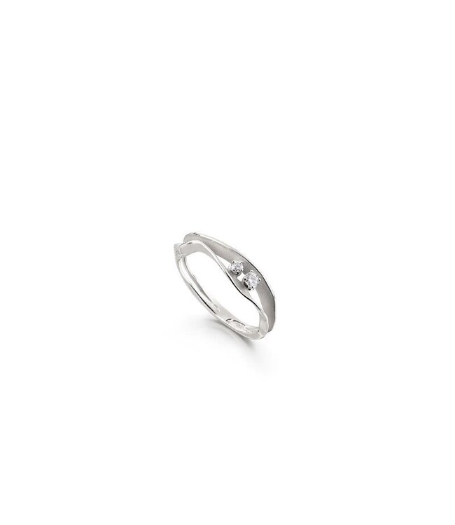 Cammilli Firenze Dune Collection Ring, 18Kt Dia ct. 0.1