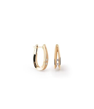 Dune Series Earrings, 18Kt Orange Apricot Gold with Diamonds