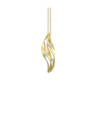 Dune Twist Collection Pendant, 18Kt Dia ct. 0.16